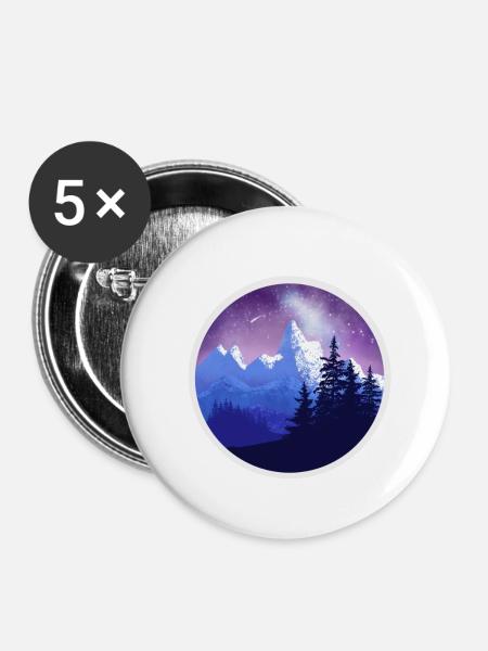 Bergfrieden - Buttons klein 25 mm (5er Pack) - Weiß