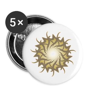 Esoterik 3d Galaxy Stern Sonne - Buttons klein 25 mm (5er Pack) - Weiß - Vorne