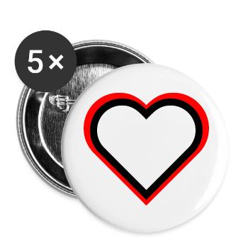 heart in love i love you gift couple - Buttons small 1''/25 mm (5-pack) - white - Front
