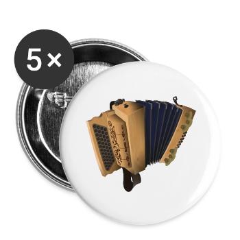 Styrian Harmonica - Swiss Pine/Blue | ZiachON! - Buttons small 1''/25 mm (5-pack) - white - Front