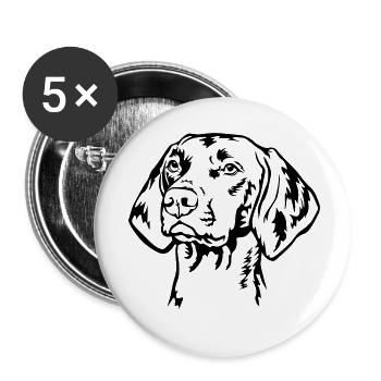 Magyar Vizsla Kopf - Buttons klein 25 mm (5er Pack) - Weiß - Vorne