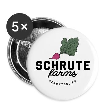 Schrute Farms Rüben - Buttons klein 25 mm (5er Pack) - Weiß - Vorne