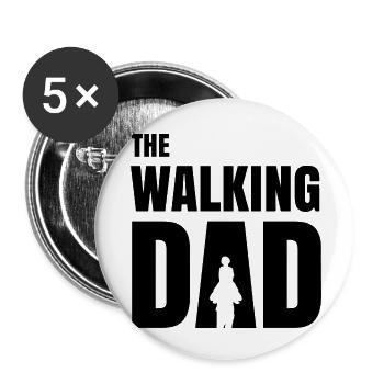 Walking Dad - Spazieren Elternzeit Vater Geschenk - Buttons klein 25 mm (5er Pack) - Weiß - Vorne