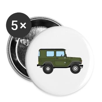 Véhicule tout terrain - Lot de 5 petits badges (25 mm) - blanc - Devant