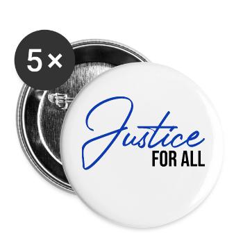 justice for all - Buttons small 1''/25 mm (5-pack) - white - Front