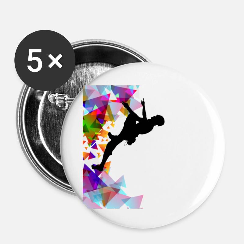 Klettern - Buttons klein 25 mm (5er Pack) - Weiß