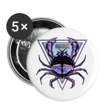 Sternzeichen Krebs - Buttons klein 25 mm (5er Pack) - Weiß - Vorne