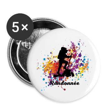 Wandern - Buttons klein 25 mm (5er Pack) - Weiß - Vorne