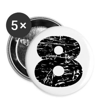 8 - Buttons klein 25 mm (5er Pack) - Weiß - Vorne