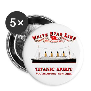 TITANIC SPIRIT CREATION LOUIS RUNEMBERG ADAGP - Buttons small 1''/25 mm (5-pack) - white - Front