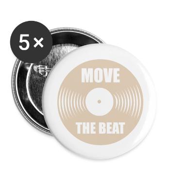 Music Music move the beat - Buttons small 1''/25 mm (5-pack) - white - Front