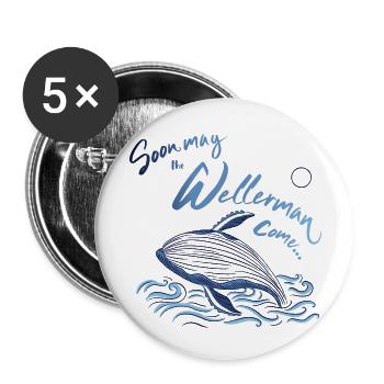 The Wellerman, sugar and tea and rum - sea shanty - Buttons klein 25 mm (5er Pack) - Weiß - Vorne