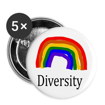 Rainbow diversité créative colorée - Lot de 5 petits badges (25 mm) - blanc - Devant
