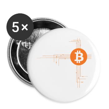 Bitcoin - Buttons klein 25 mm (5er Pack) - Weiß - Vorne