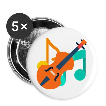 MUSIK GEHT WEITER - Buttons klein 25 mm (5er Pack) - Weiß - Vorne