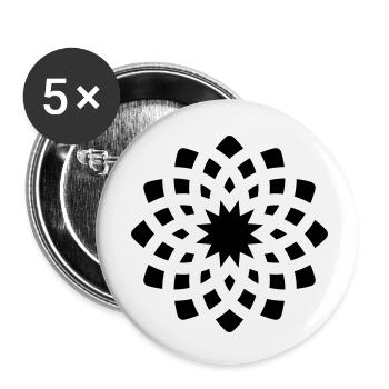 chakra Yoga Sign - Buttons small 1''/25 mm (5-pack) - white - Front