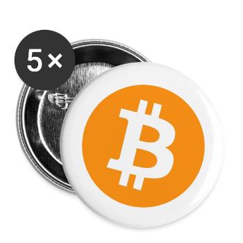 Bitcoin - Lot de 5 petits badges (25 mm) - blanc - Devant