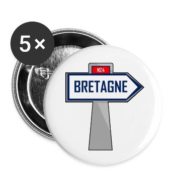 T-shirt logo funny Brittany Direction - Buttons small 1''/25 mm (5-pack) - white - Front