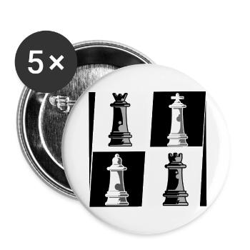 Échecs - Lot de 5 petits badges (25 mm) - blanc - Devant