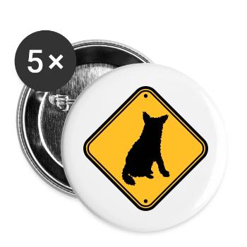 Caution biting dog - Buttons small 1''/25 mm (5-pack) - white - Front
