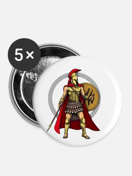 Spartan Warrior - Buttons klein 25 mm (5er Pack) - Weiß