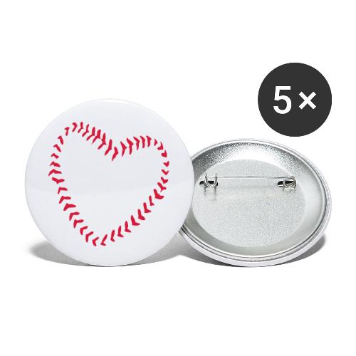 2581172 1029128891 Baseball hjertet af sømme - Buttons/Badges lille, 25 mm (5-pack)