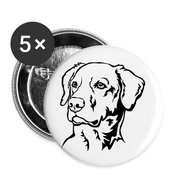Labrador Head - Buttons small 1''/25 mm (5-pack) - white - Front