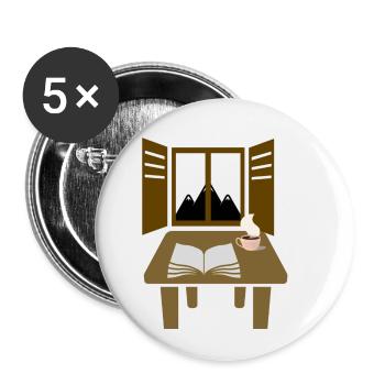 Natures mortes - Lot de 5 petits badges (25 mm) - blanc - Devant