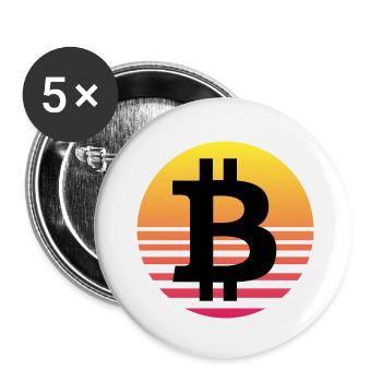 Bitcoin - Lot de 5 petits badges (25 mm) - blanc - Devant