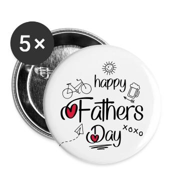 Fête des pères - Lot de 5 petits badges (25 mm) - blanc - Devant