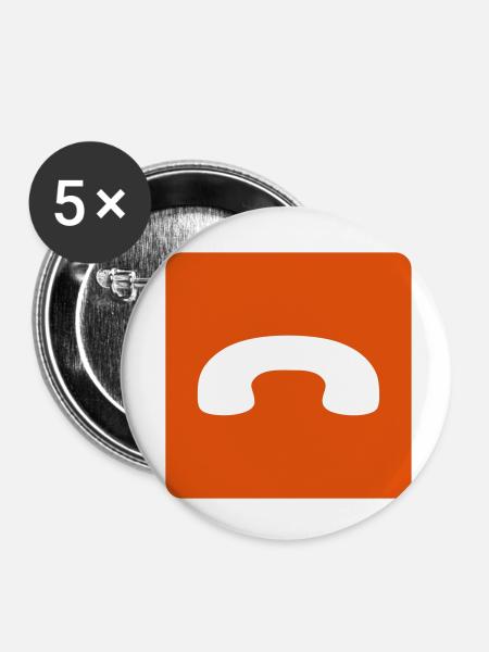 Berufung lehnt ab - Buttons klein 25 mm (5er Pack) - Weiß