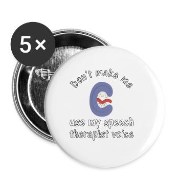 Speech therapist Gift For speech therapist - Buttons small 1''/25 mm (5-pack) - white - Front