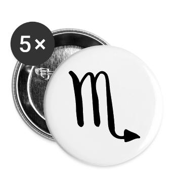 Zodiac Sign Scorpio - Buttons small 1''/25 mm (5-pack) - white - Front