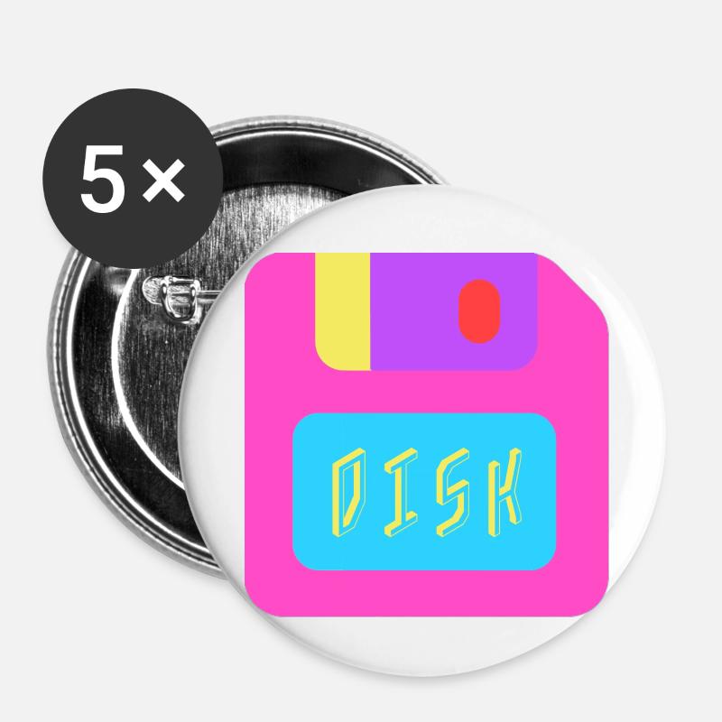 Disk - Buttons klein 25 mm (5er Pack) - Weiß