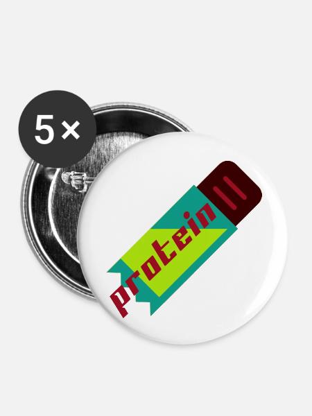 Protein - Buttons klein 25 mm (5er Pack) - Weiß