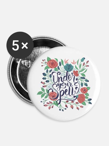 under your spell - Buttons klein 25 mm (5er Pack) - Weiß