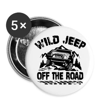 WILD JEEP - Buttons small 1''/25 mm (5-pack) - white - Front