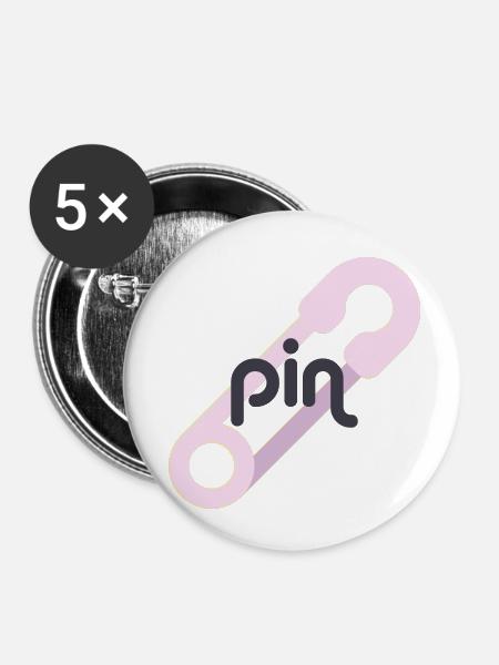 Pin - Buttons klein 25 mm (5er Pack) - Weiß