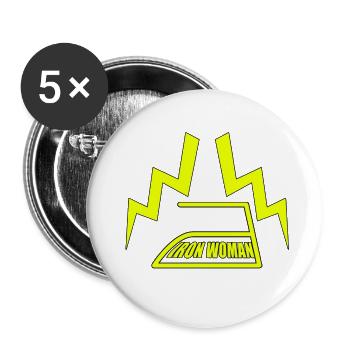 IRON WOMAN Lightning Super Mom Mother's Day Gift - Buttons small 1''/25 mm (5-pack) - white - Front