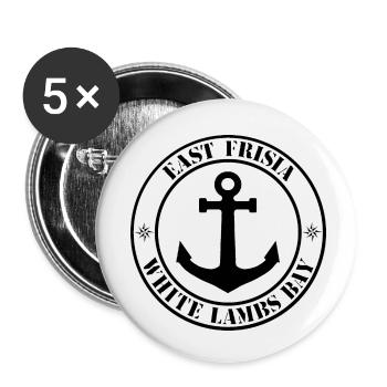 East Frisia's White Lambs Bay Logo - Buttons small 1''/25 mm (5-pack) - white - Front