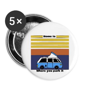 La vie de Van - Lot de 5 petits badges (25 mm) - blanc - Devant