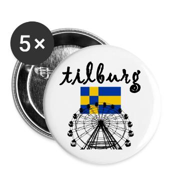 tilburg messe, Riesenrad mit Flagge - Buttons klein 25 mm (5er Pack) - Weiß - Vorne