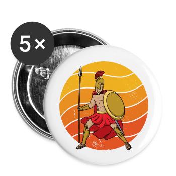 Légionnaire romain Combat à l’épée - Lot de 5 petits badges (25 mm) - blanc - Devant