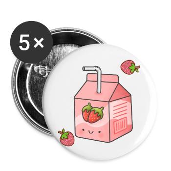 strawberry milk - Buttons klein 25 mm (5er Pack) - Weiß - Vorne