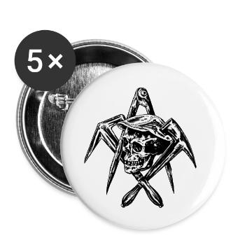 Couvreurs avec outillage - Lot de 5 petits badges (25 mm) - blanc - Devant