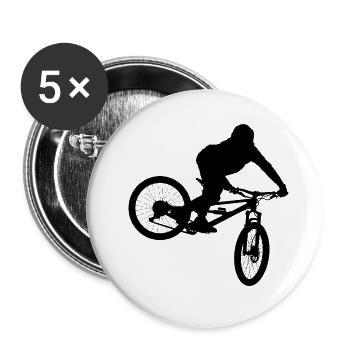 Downhill Mountainbike, Cross Mountainbiker BMX MTB - Buttons klein 25 mm (5er Pack) - Weiß - Vorne