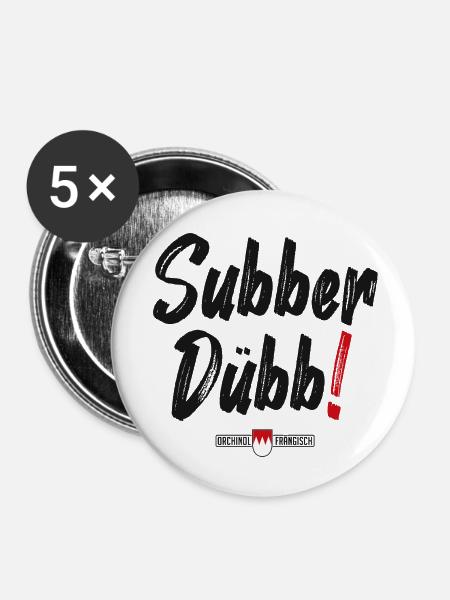 Subber Dübb! - Buttons klein 25 mm (5er Pack) - Weiß