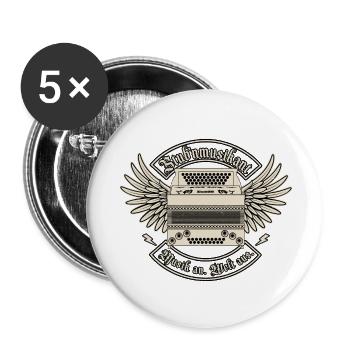 Stubnmusikant - Musik an. Welt aus. | ZiachON ! - Lot de 5 petits badges (25 mm) - blanc - Devant