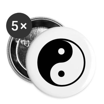 Yin Yang symbole transparent chi mantra yoga - Lot de 5 petits badges (25 mm) - blanc - Devant