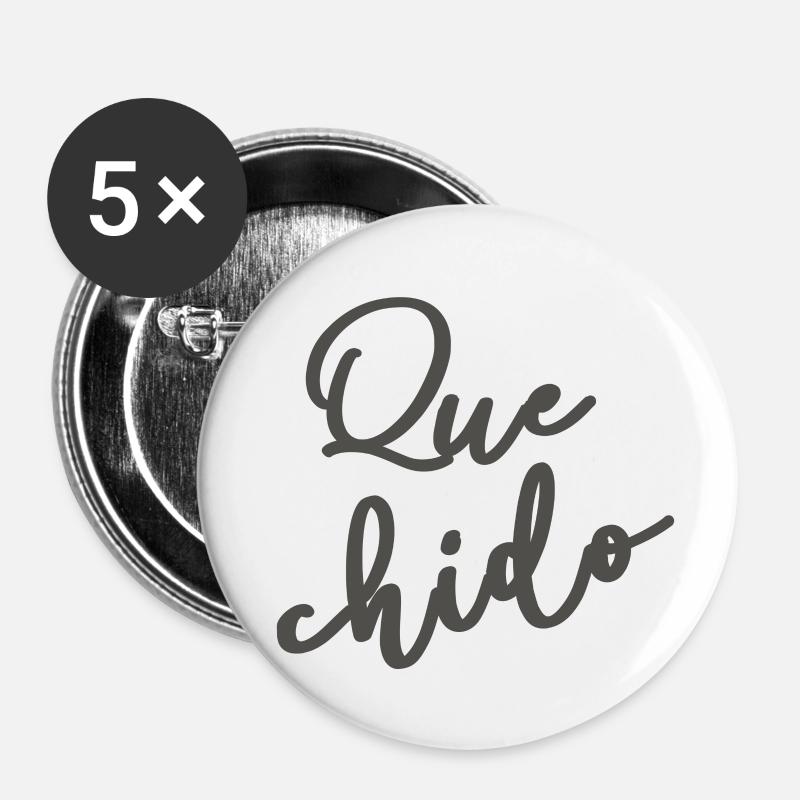 Que chido - Lot de 5 petits badges (25 mm) - blanc